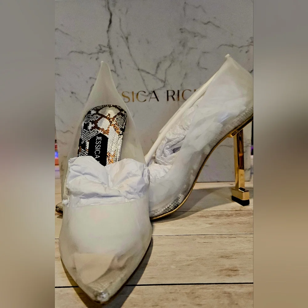 Jessica Rich So Fancy Heel Snakeprint/Gold - Picture 2 of 6